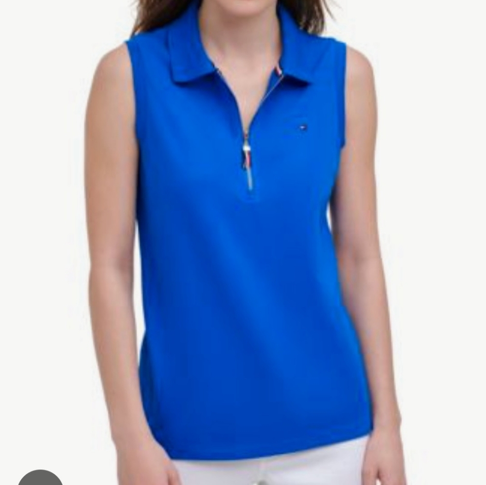 Tommy Hilfiger Royal Blue Sleeveless Polo Tank